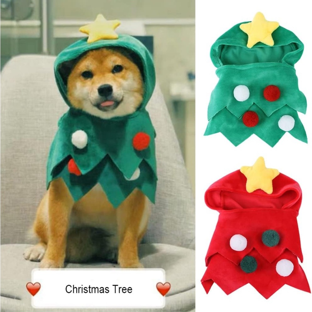 5for$10 Small Christmas Tree Costumes Dogs Cats Triangular Cutting Tree Outfits